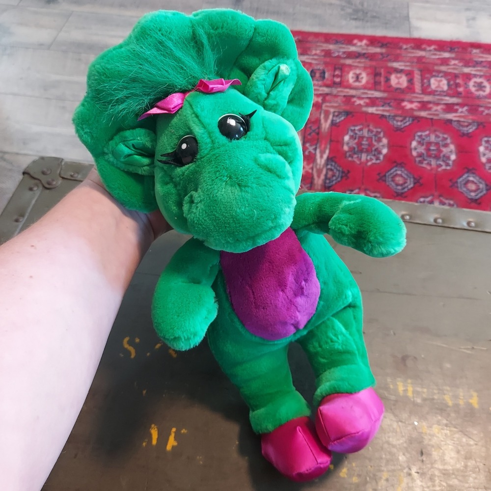 Vintage 1993 Barney & Friends Baby Bop 15" Plush Dinosaur Golden Bear Co Lyons